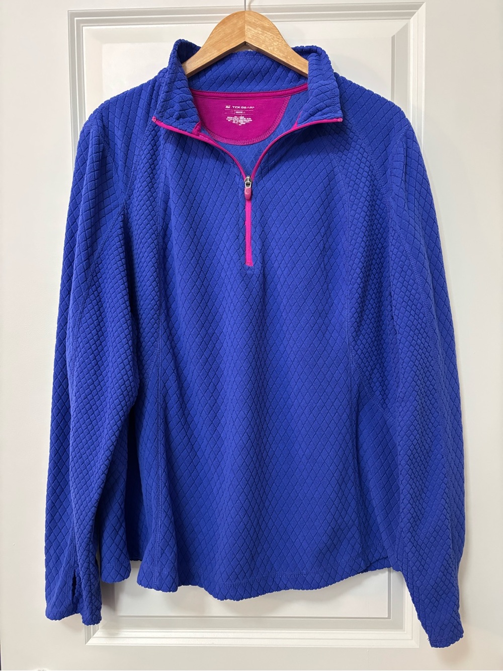 Tek Gear Royal Blue Half Zip Fleece Pullover Sweater, Size 3X